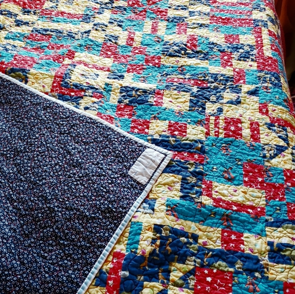 Child's Colorful Lap Quilt or Bed Coverlet Handmade - Picture 8 of 10